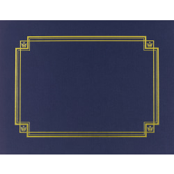 Great Papers! Linen Certificate Covers, 12" x 9 3/8", Navy, Pack Of 3