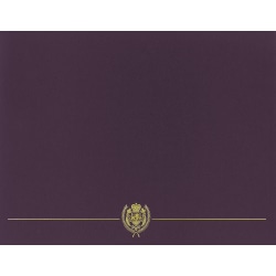 Great Papers! Classic Crest Certificate Covers, 12" x 9 3/8", Burgundy/Gold Foil Crest, Pack Of 5 Covers