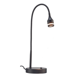 Adesso® Prospect LED Gooseneck Desk Lamp, Adjustable Height, 18"H, Black