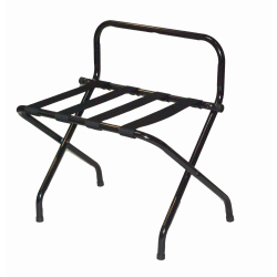 CSL High Back Metal Luggage Rack, 26-1/2"H x 24-1/4"W x 16"D, Black/Black