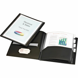 Cardinal Project Organizer - 8 1/2"x11" - 200 Sheets Capacity - 10 Inside Front & Back Pocket(s) - 4 Divider(s) - Polypropylene - Black - 13601