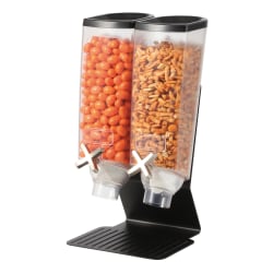 Rosseto Serving Solutions EZ-PRO™ Dry Food Dispensers, Dual Container, Tabletop Stand, Candy, 256 Oz, Matte Black