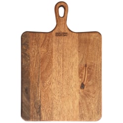 Martha Stewart Everyday Westhaven Square Acacia Wood Paddle Serving Board, 14" x 9-1/2", Brown