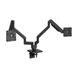 Humanscale M/FLEX M2.1 - Mounting kit (monitor arm) - for 2 LCD displays - aluminum - black with black trim - screen size: up to 48.8" - mounting interface: 100 x 100 mm - desk-mountable