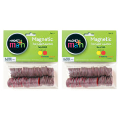 Dowling Magnets Magnetic 2-Color Counters, 1", Multicolor, Pack Of 200 Counters, Set Of 2 Packs