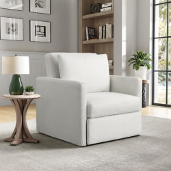 Serta Berkeley Fabric Convertible Guest Chair, Cream