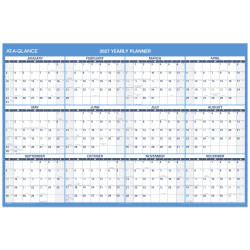 AT-A-GLANCE® 2027 Horizontal Reversible Erasable Yearly Wall Calendar, Extra Large, 48" x 32"