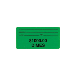 Control Group Self-Adhesive Coin ID Labels, 550002, 2" x 4", Green, Pack Of 100