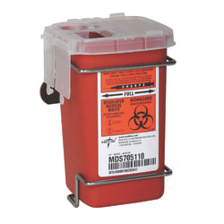 Medline Multipurpose Biohazard Sharps Containers, 12 Quarts, 24" x 20" x 29 7/16", Red, Case Of 12