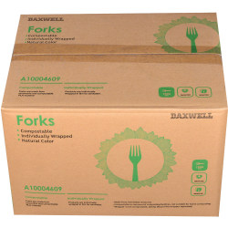 Daxwell Medium/Heavyweight Wrapped Utensils, Forks, Champagne, Pack Of 1,000 Forks