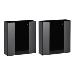 Alpine AdirMed Double Box Capacity Acrylic Glove Dispensers, 10-13/16"H x 10-1/4"W x 3-1/2"D, Black, Pack Of 2 Dispensers