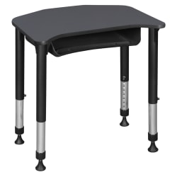 Regency Ferris 26"W Adjustable Height Student Activity Desk With Book Storage, Gray