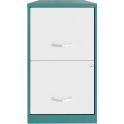 Realspace® SOHO Smart 18"D Vertical 2-Drawer File Cabinet, Metal, Teal/White