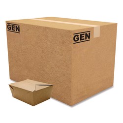 GEN Reclosable Paper Kraft Take-Out Boxes, 110 Oz, 3-1/2"H x 8-15/16"W x 6-11/16"D, Brown, Pack Of 160 Boxes