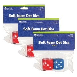 Learning Resources Foam Dot Dice, 2 Per Pack, Set Of 3 Packs