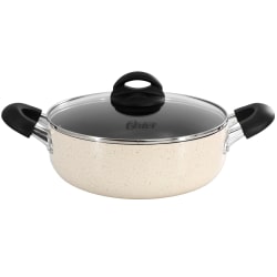 Oster Clairborne Aluminum Nonstick Caldero With Lid, 3.6 Qt, Linen