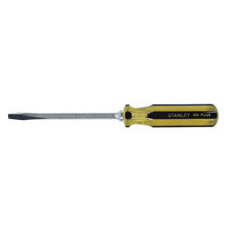Stanley 100 Plus Flat Head Screwdrivers, 5/16" x 6", Yellow/Black, Set Of 12 Screwdrivers