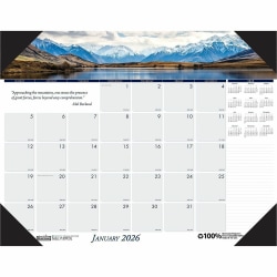 House of Doolittle EarthScapes Mountains Desk Pad - Julian Dates - Monthly- January 2024 - December 2024 - HOD176