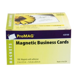 ProMAG Magnetic Business Cards, 2" x 3 1/2", Pack Of 100