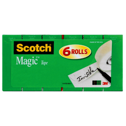 Scotch® Magic™ 810 Tape, 3/4" x 800", Pack Of 6 Rolls
