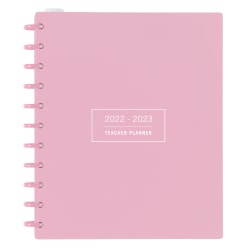 TUL® Discbound Monthly Teacher Planner, Letter Size, Pink, July 2022 To June 2023, TULTCHPLNR