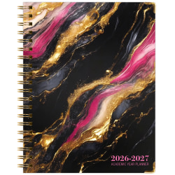 2026-2027 Excello Brands 14-Month Academic Year Hardcover Weekly/Monthly Fashion Planner, 8-1/2" x 11", Dark Gold Marble, May To June, Total Qty 1