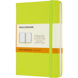 Moleskine Classic Hard Cover Notebook, Pocket, 3.5" x 5.5", Ruled, 192 Pages, Lemon Green