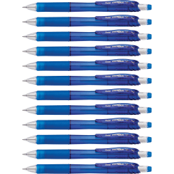 Pentel® EnerGize-X Mechanical Pencils, HB Lead, Medium Point, 0.7 mm, Transparent Blue Barrel, Pack Of 12