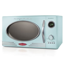 Nostalgia NRMO9AQ Retro Microwave Oven, 0.9 Cu. Ft., Aqua