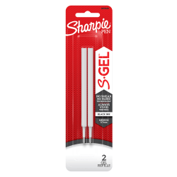 Sharpie® S-Gel Pen Refills, Medium Point, 0.7 mm, Black Ink, Pack Of 2 Refills