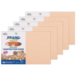 Prang Construction Paper, Medium Weight, 12" x 18", 5 Assorted Skin Tone Colors, 50 Sheets Per Pack, Set Of 5 Packs