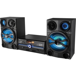 Supersonic IQ-9000BT Mini Hi-Fi System - 100 W RMS - Black - DVD Player, CD Player - FM - CD-R, DVD-R - IQ9000BT