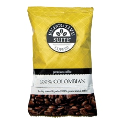 Executive Suite® Coffee Single-Serve Coffee Packets, 100% Colombian, Carton Of 42