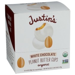 Justin's Nut Butter Cups, Organic Peanut Butter White Chocolate, 1.4 Oz, Total Qty 12