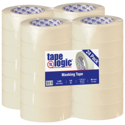 Tape Logic® 2400 Masking Tape, 3" Core, 1.5" x 180', Natural, Pack Of 24