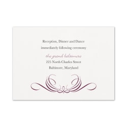 Custom Shaped Wedding & Event Reception Cards, 4-7/8" x 3-1/2", Preferential Design, Box Of 25 Cards