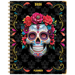 2025-2026 Global Excello Brands Hardcover Fashion Weekly/Monthly Planner, 8-1/2" x 11", Sugar Skull, November 2025 To December 2026
