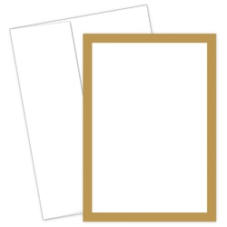 Great Papers! Flat Card Invitation, 5 1/2" x 7 3/4", 127 Lb, Metallic, Gold/White, Pack Of 20