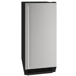 U-Line Bright Shield Lighting Ice Machine, Silver