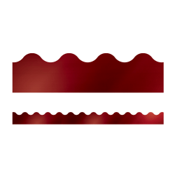 Carson Dellosa Sparkle And Shine Scalloped Border Strips, 2-1/4" x 36", Cherry Foil, Pack Of 13 Border Strips