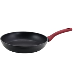 Gibson Home Marengo Aluminum Frying Pan, 10", Red/Grey
