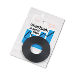 Chartpak Graphic Chart Tape, 0.06" x 54', Matte Black
