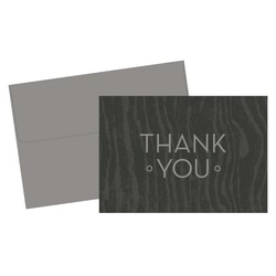 Great Papers! Thank You Cards, 4 7/8" x 3 3/8", Wood Grain, Gray, Pack Of 20