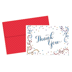 Great Papers! Thank You Cards, 4 7/8" x 3 3/8", Party Elements, Multicolor, Pack Of 20