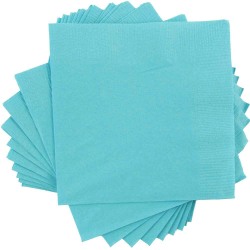 JAM PAPER Small Beverage Napkins - 5 x 5 - Sea Blue - 40/Pack
