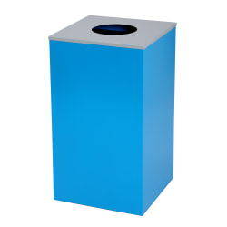 Alpine Industries Stainless Steel Recycling Bin With Circle Lid, 29 Gal, 30"H x 16-15/16"W x 16-15/16"D, Blue
