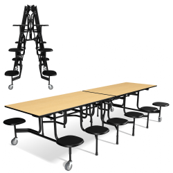 Palmer Hamilton 59TV Mobile Cafeteria Table, 29" x 144", Fusion Maple