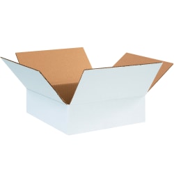 Partners Brand Corrugated Boxes, 12" x 12" x 4", White, Pack Of 25 Boxes