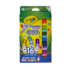 Crayola® Pip-Squeaks™ Skinnies Markers, Assorted Colors, Pack Of 16