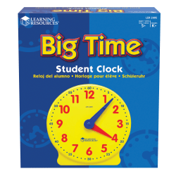 Learning Resources® Big Time™ 12-Hour Student Learning Clock, 5" x 5", Grades Pre-K - 8